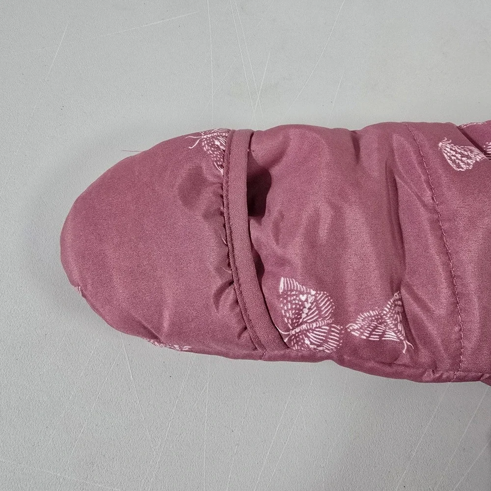 Osh‎ Kosh Bgosh Girl Snow Suit  Pink Butterfly Hand & Feet Covers Sz 6-9 Months